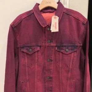 wine red denim jacket